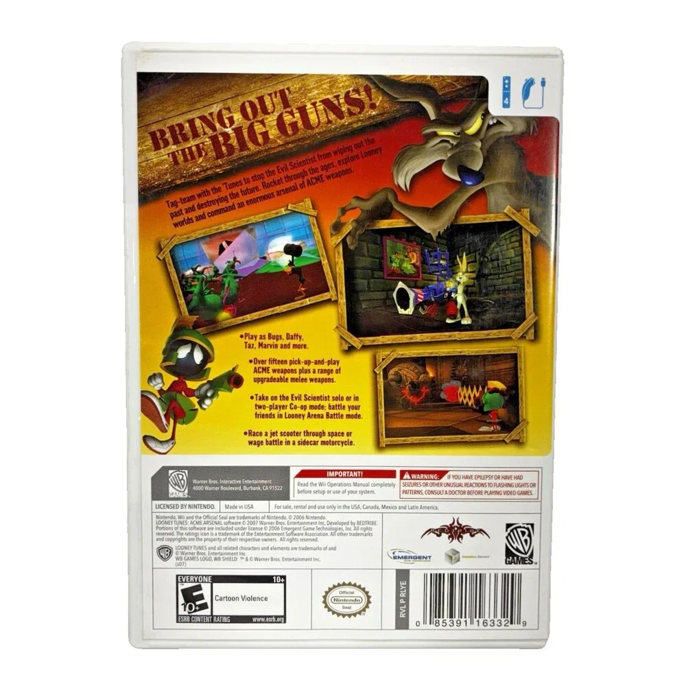 Looney Tunes: Acme Arsenal Nintendo Wii 2007 WB Games Complete w/ Manual Tested
